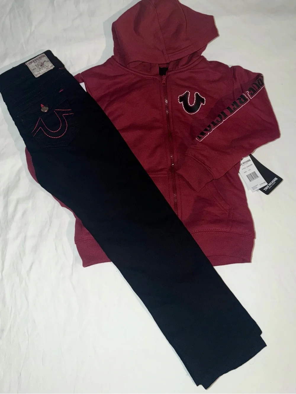 True Religion Boys Youth 2pc Hooded Sweater & Jeans Set - 7y
